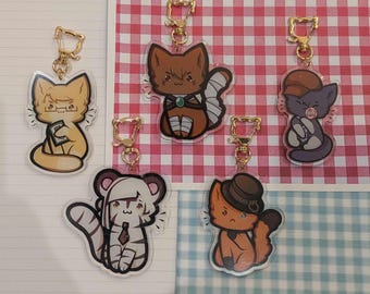 BSD Dazai Chuuya Ranpo Cats Set Bungo Stray Dogs Acrylic 3" Keychain