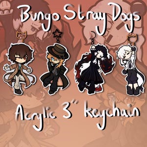 BSD Schlüsselanhänger Dazai Chuuya Atsushi Akutagawa Set Bungo Stray Dogs Acryl 3 ”Osamu Nakahara Ryuunosuke Nakajima