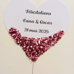 Carte de mariage à personnaliser Carte de félicitations Carte de vœux cœur, mariage, félicitations image 5