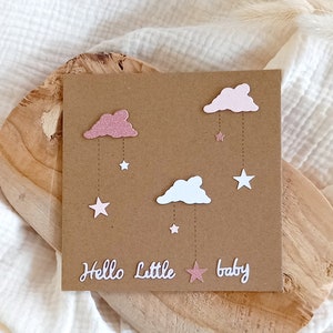 Birth card, girl birth card, birth congratulations card Baby birth card, greeting card, handmade card