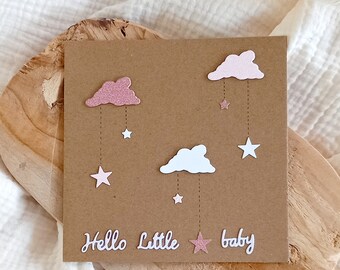 Birth card, girl birth card, birth congratulations card Baby birth card, greeting card, handmade card