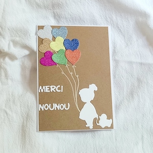 Tarjeta de agradecimiento para la niñera - agradecimiento a la niñera - regalo de fin de año - idea de regalo para la niñera