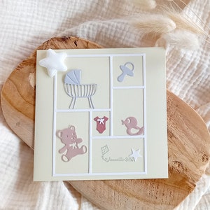 Carte de naissance bébé fille,  carte de naissance fille, carte de naissance garçon  Carte de naissance bébé