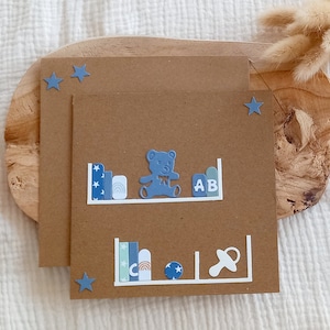 Personalized birth card, baby birthday card, boy birth card Baby birth card