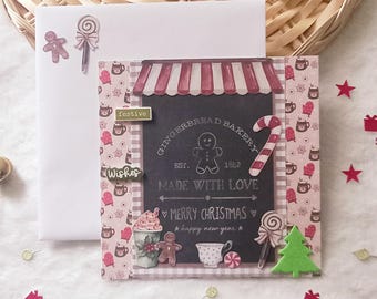 Carte de Noël,  Carte cadeau de Noël,  Carte joyeux Noël,  Carte de vœux fait main