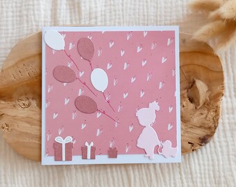 Carte de vœux Carte joyeux anniversaire 5 ans, Carte fille anniversaire personnalisable Carte Joyeux anniversaire fille