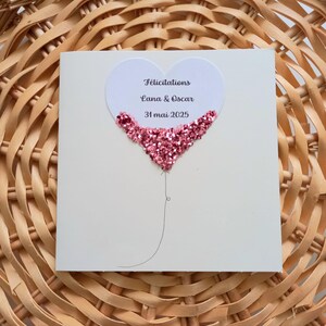 Carte de mariage à personnaliser Carte de félicitations Carte de vœux cœur, mariage, félicitations image 4