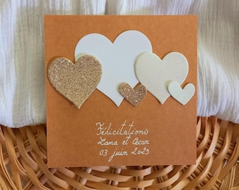 Personalized wedding card Congratulations card Heart greeting card, wedding, congratulations