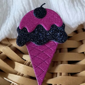 Glittery ice cream brooch, glittery brooch, teacher gift, birthday gift, glittery ice cream