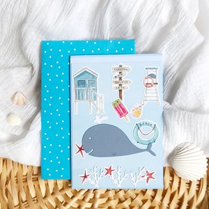 Greeting card, holiday card, summer card, whale card, retirement card