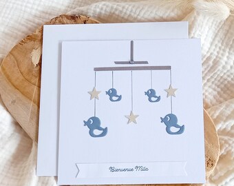 Personalized birth card, girl birth card, boy birth card Baby birth card