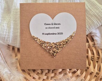 Wedding announcement - Wedding invitations Personalized wedding card Heart greeting card, wedding