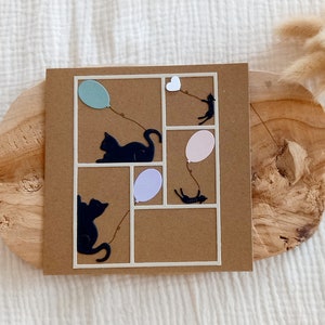 Carte de vœux, fête des mères, Carte joyeux anniversaire femme Carte Joyeux anniversaire fille,Carte anniversaire Carte fait main Carte chat