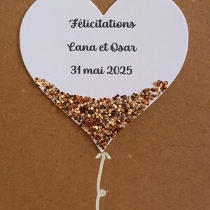 Carte de mariage à personnaliser Carte de félicitations Carte de vœux cœur, mariage, félicitations image 2