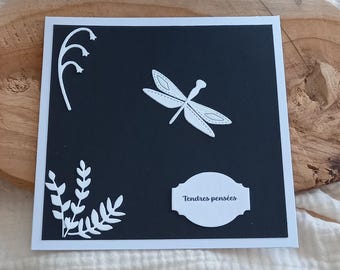 Mourning card, condolence card, tender thoughts card, simple card, simple mourning card