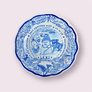 New Baby Personalised Hand-painted Gift Plate