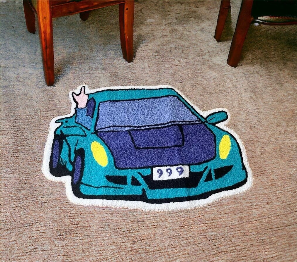 Sports Car Cartoon Rug Car, Cartoon, Sports Car, Rugs, Carpet, Themed ...