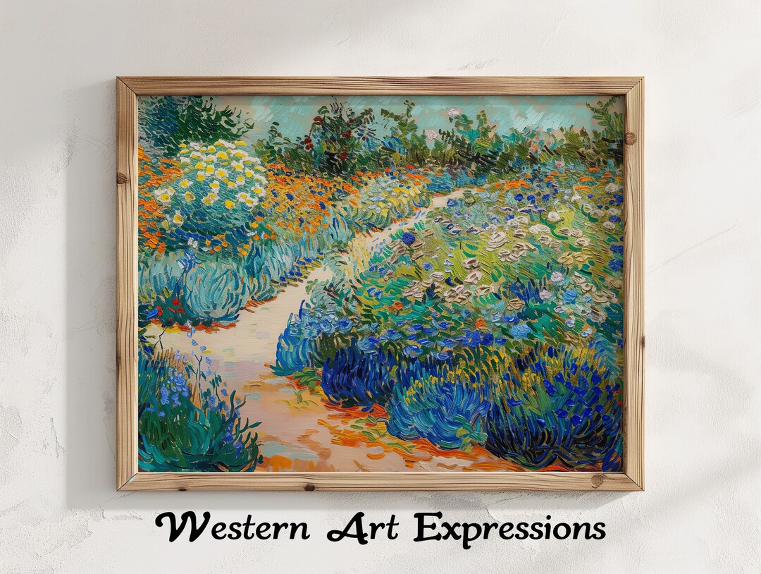 The Garden Path | Impressionist Floral Path Painting | Vibrant Garden ...