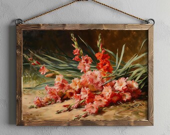 「 グラジオラスの花 」 絵画 油絵 油彩             アンティーク il_340x270.5704827994_i79j.jpg