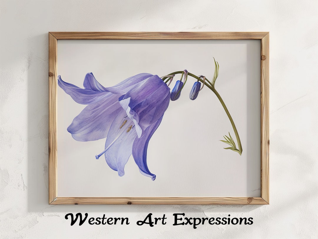 Bluebell Flower - Watercolor Illustration | Botanical Wall Art Print ...