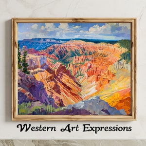 Cedar Breaks National Monument | Landscape Oil Painting | Digital Download | Rustic Home Decor | Printable Wall Art