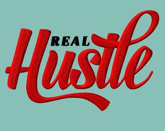 Real Hustle text embroidery file