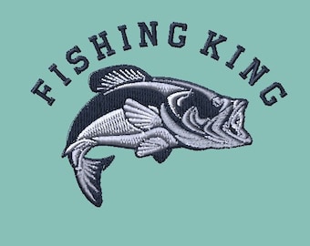 Fishing king embroidery design file