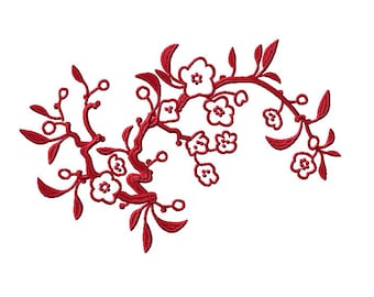 Red Flower rose embroidery file