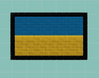 Ukrainian flag UA patch embroidery file