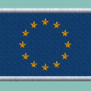European union EU flag patch embroidery file