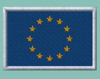 European union EU flag patch embroidery file