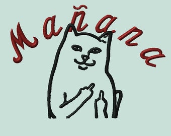 Manana cat embroidery file