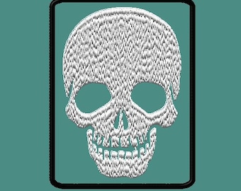 skull patch embroidery file