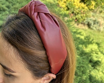 Elegant And Stylish Soft Leather Hair Accessory Burgundy Crown