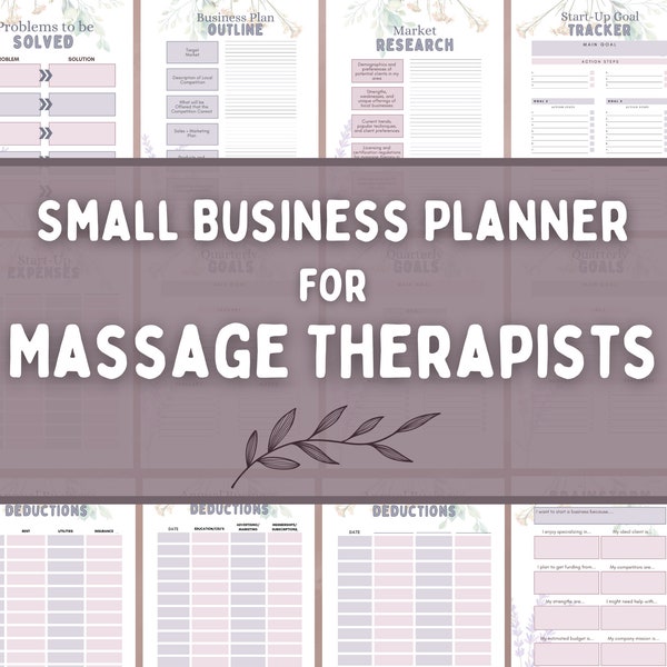Small Business Planner for Massage Therapists