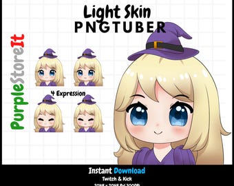 PNGtuber / Light skin girl / Blonde hair / Blue eyes / Halloween / Twitch / Discord / Kick