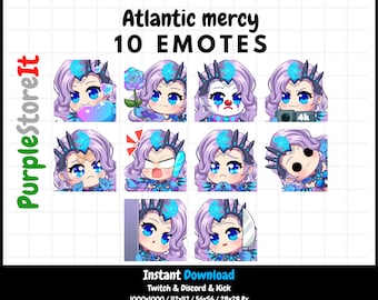 10 Atlantic Mercy emotes from Overwatch | Twitch Emotes | Discord Emotes | Kick Emotes | Emotes Bundle