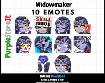10 Widowmaker emotes from Overwatch | Twitch Emotes | Discord Emotes | Kick Emotes | Emotes Bundle