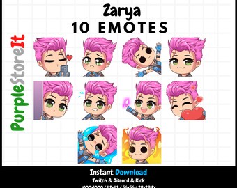 10 Zarya emotes from Overwatch | Twitch Emotes | Discord Emotes | Kick Emotes | Emote Bundle