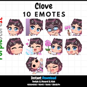 10 Clove emotes from Valorant | Twitch Emotes | Discord Emotes | Kick Emotes  | Emotes Bundle