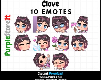 10 Clove emotes from Valorant | Twitch Emotes | Discord Emotes | Kick Emotes  | Emotes Bundle