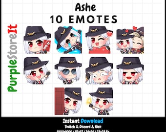 10 Ashe emotes from Overwatch | Twitch Emotes | Discord Emotes | Kick Emotes | Emotes Bundle