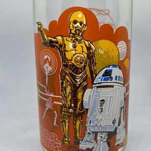 R2D2 & C3PO Vintage 1970s STAR WARS Burger King Collector Series 16 oz Cristalería