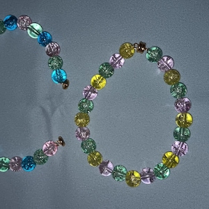Set of Cracked Glass Bead Bracelets with Magnetic Clasps