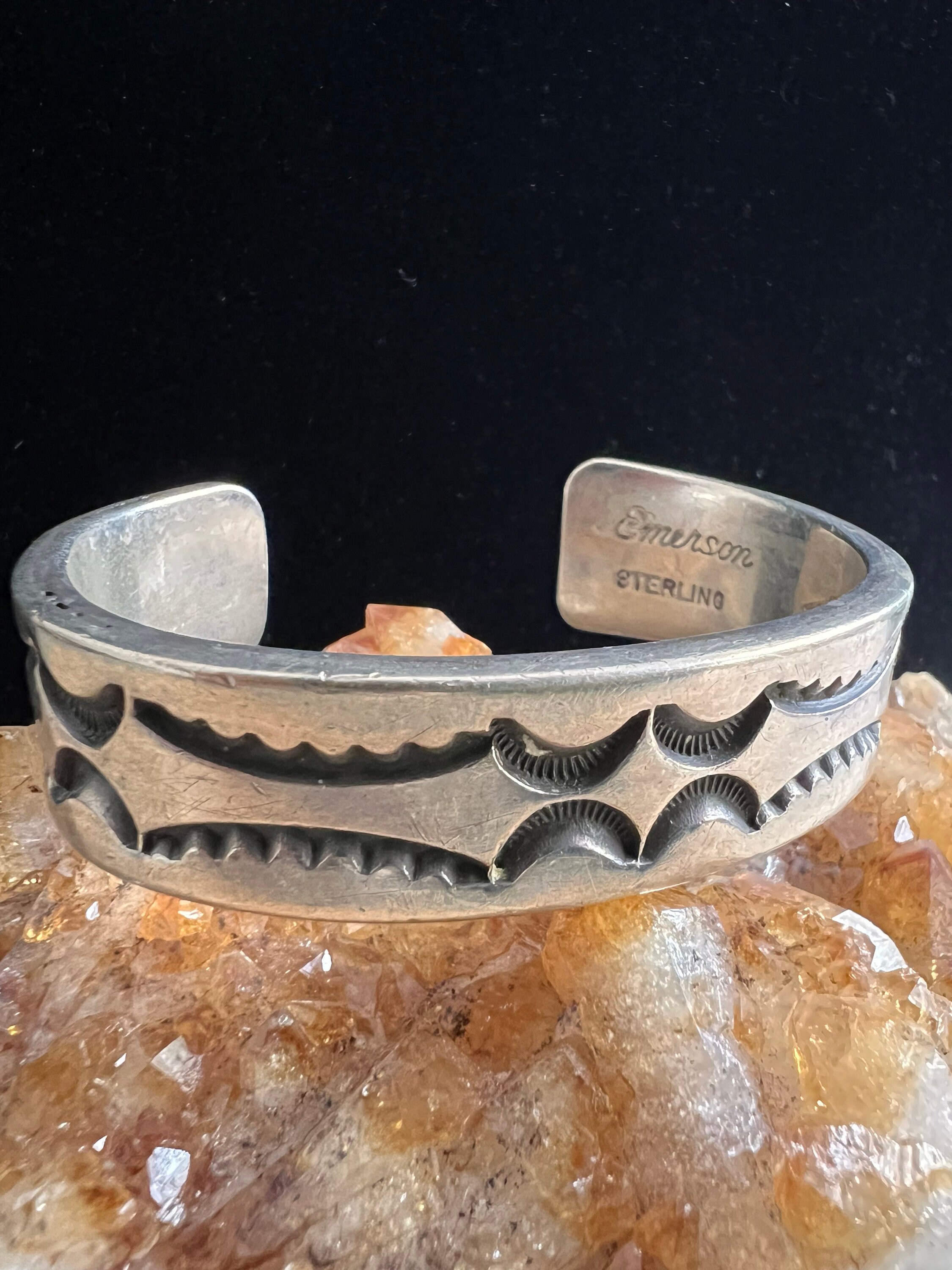 Unisex Vintage Sterling Silver Cuff Bracelet Stamped 