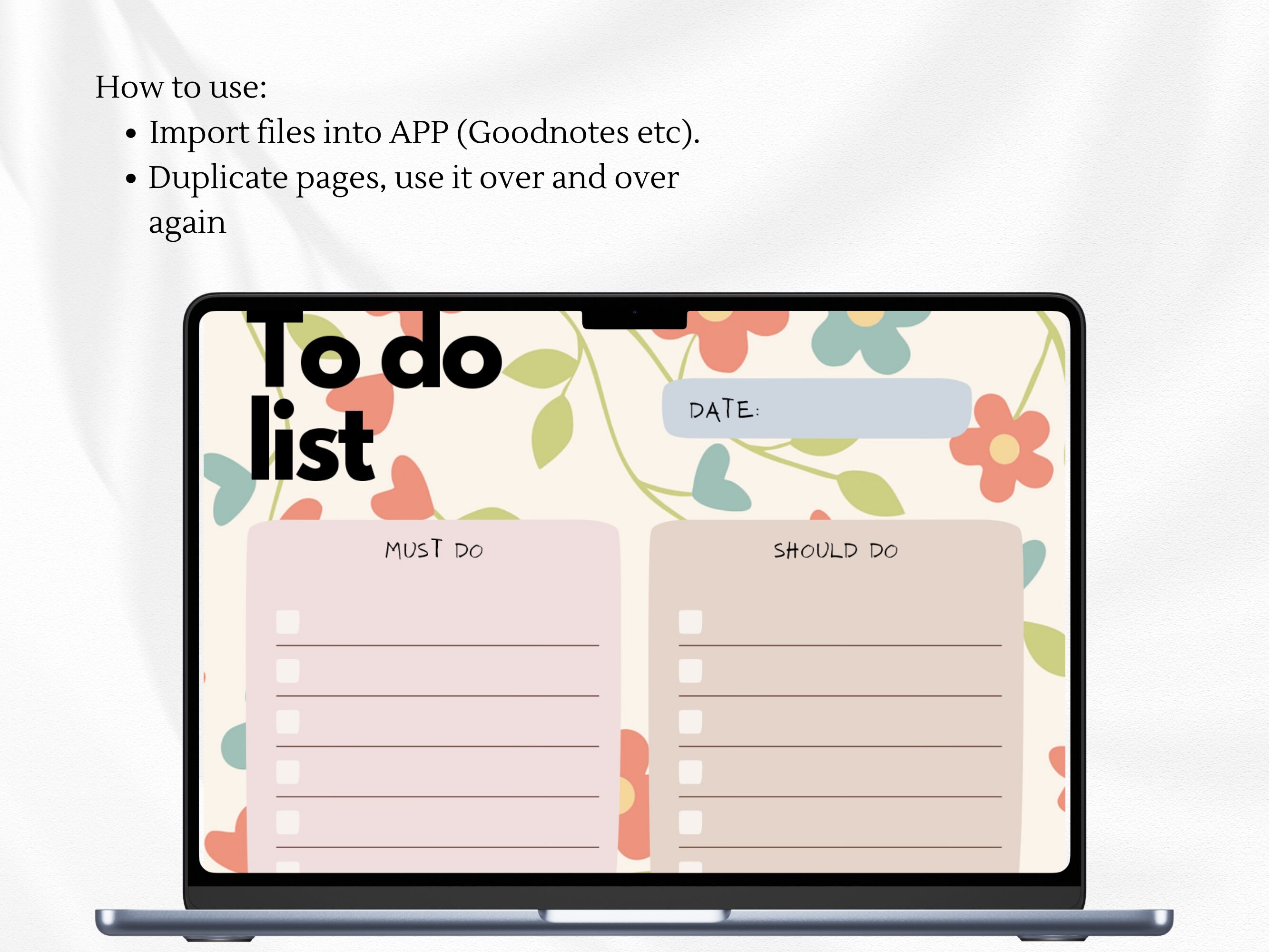 Daily To-do List Printable Task Checklist Digital To-do List Template ...