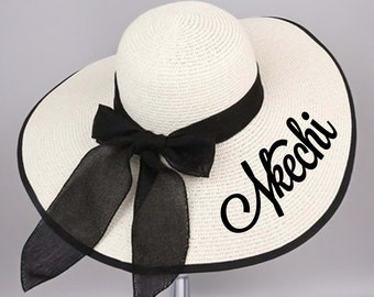 Regali personalizzati per sposa e damigella d'onore, cappello da spiaggia con nome personalizzato, cappello di paglia pieghevole e portatile, cappello da sole semplice, cappello da sole con fiocco