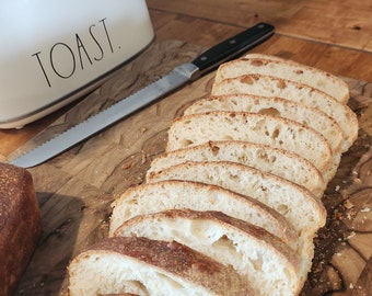 Homemade sourdough white sandwich bread