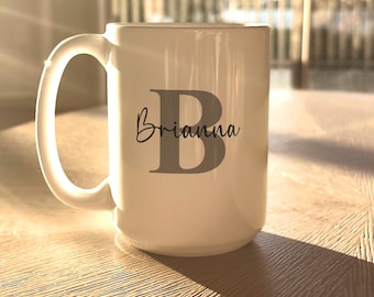 Monogram Initial Name Mug, Personalized Mug, Customized Name Mug, Coffee Mug, Custom Gift with name