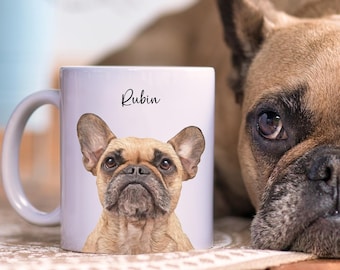 Custom Pet Photo Coffee Mug, Personalized Pet Portrait Mug, Pet Illustration, Dog Remembrance, Pet Memorial, Dog Mug, Cat Mug